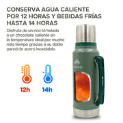 Termo de Acero Inoxidable de 1 L con Taza de 220 ml HIKEO — detalle del producto