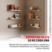 Repisas Flotantes Modernas de Madera 6 Pz Librero 30x15 cm