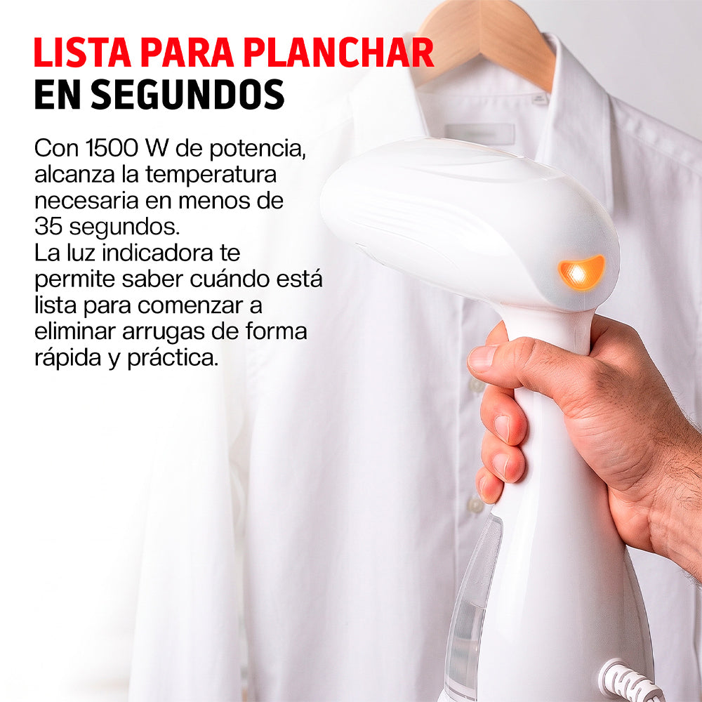 Plancha de Vapor Portátil para Ropa, Vertical y Horizontal, 1500 W, Depósito 300 ml