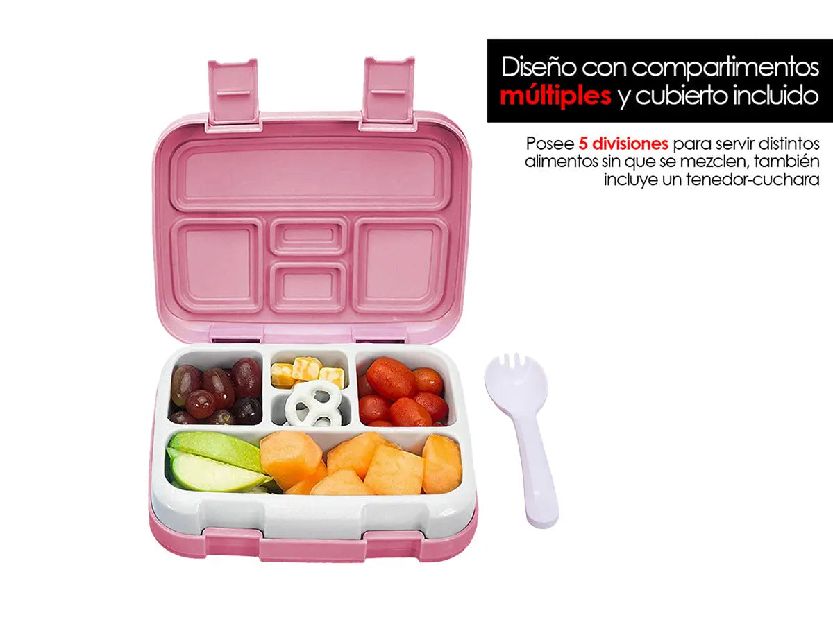 Lonchera Niños Bento Box 5 Divisiones Hermético Redlemon Technology México