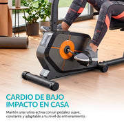 Bicicleta Estática con Respaldo, 8 Niveles de Resistencia, Monitor LCD y Asiento Ajustable