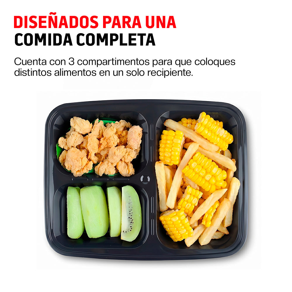 Set de 21 Contenedores Bento con 3 Compartimentos — detalle del producto