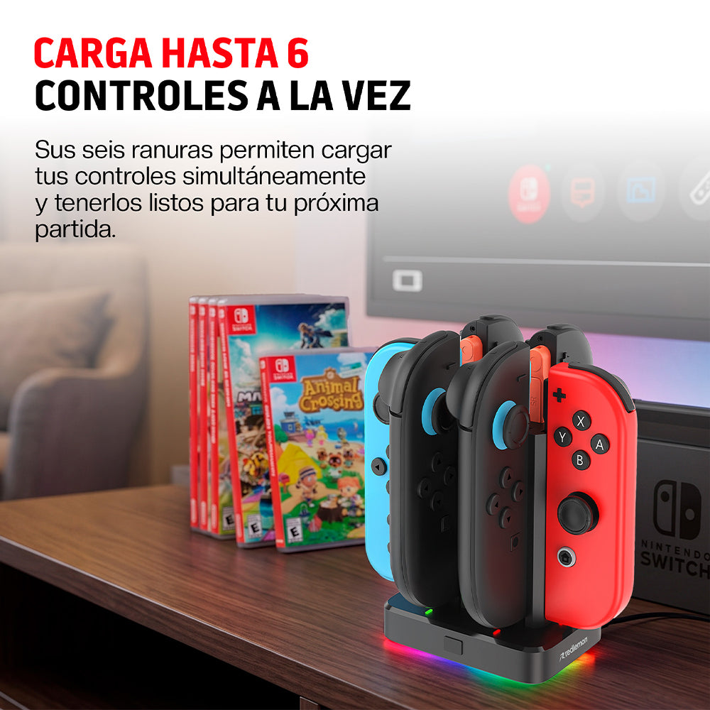 Cargador para Controles Joy-Con de Nintendo Switch 1, 2 y OLED