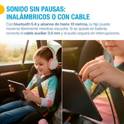 Audífonos para niños Bluetooth 5.4 con cable y microSD — presentación del producto