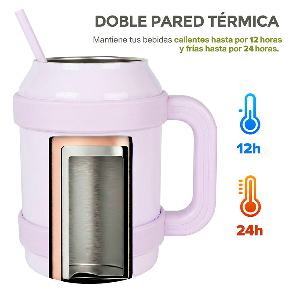 Termo de Acero Inoxidable 1.5 L con Popote y Asa HIKEO — vista adicional 34