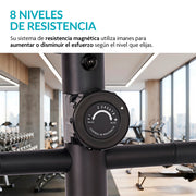 Bicicleta Elíptica 2 en 1 con 8 Niveles de Resistencia, Monitor LCD para Gimnasio en Casa