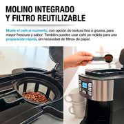 Cafetera Programable con Molino Integrado para 12 Tazas — características destacadas