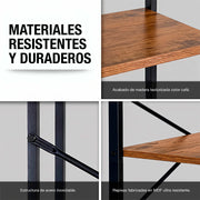 Librero de 5 Niveles Ajustables de Madera y Acero — características destacadas