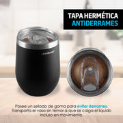 Vaso Térmico para Café y Vino Acero Inoxidable 2 Piezas Redlemon Technology México