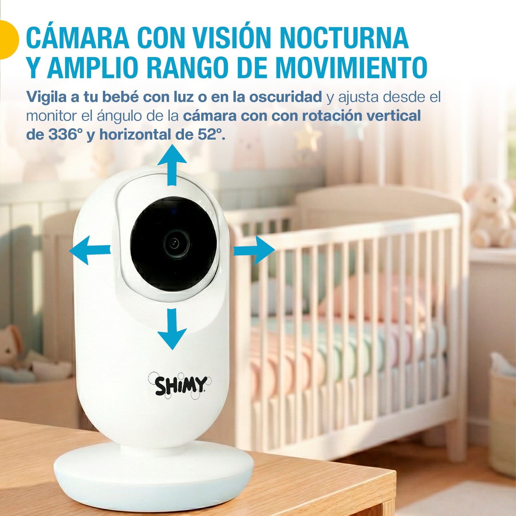 Monitor para bebé 3.5 pulgadas con cámara HD y VOX — características destacadas