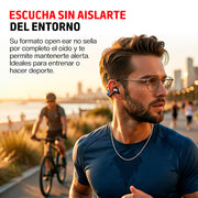 Audífonos Inalámbricos Tipo Clip Open Ear Bluetooth 6.0, Deportivos con Manos Libres