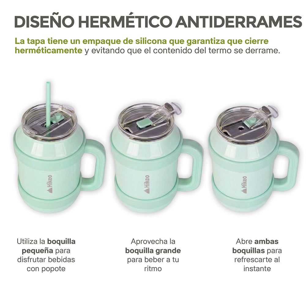Termo de Acero Inoxidable 1.5 L con Popote y Asa HIKEO — vista adicional 28