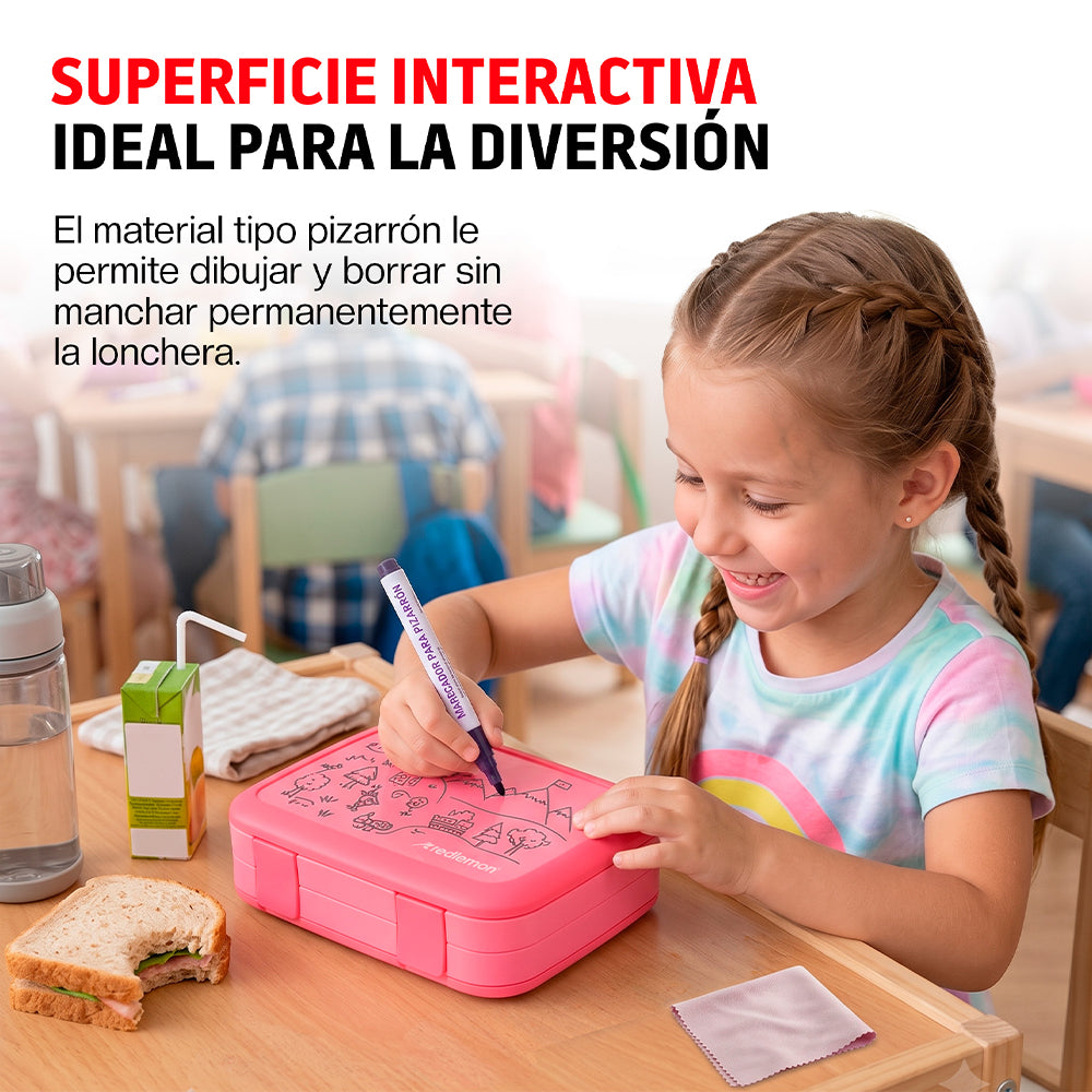 Lonchera Bento Box Infantil con 5 Divisiones y Cubierto