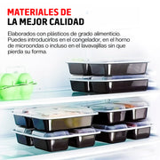 Set de 21 Contenedores Bento con 3 Compartimentos — características destacadas