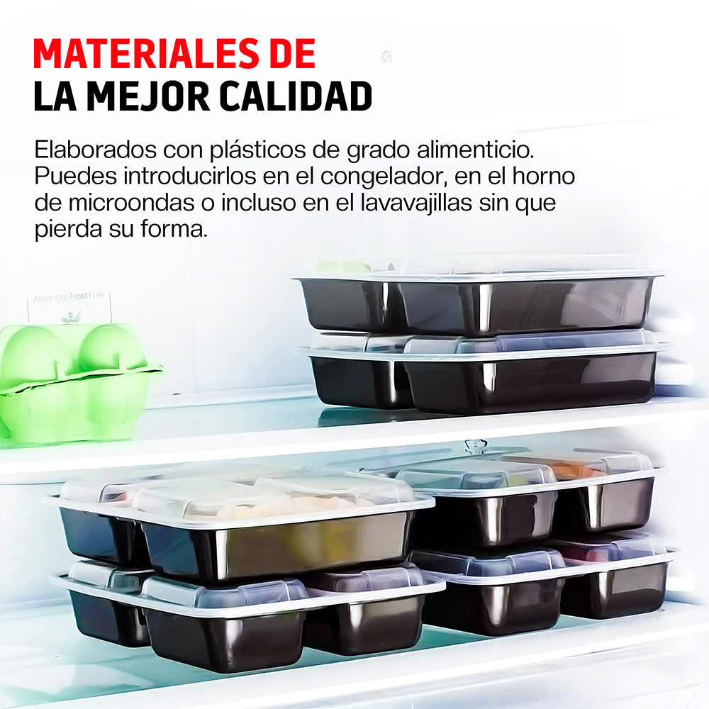 Set de 21 Contenedores Bento con 3 Compartimentos — características destacadas