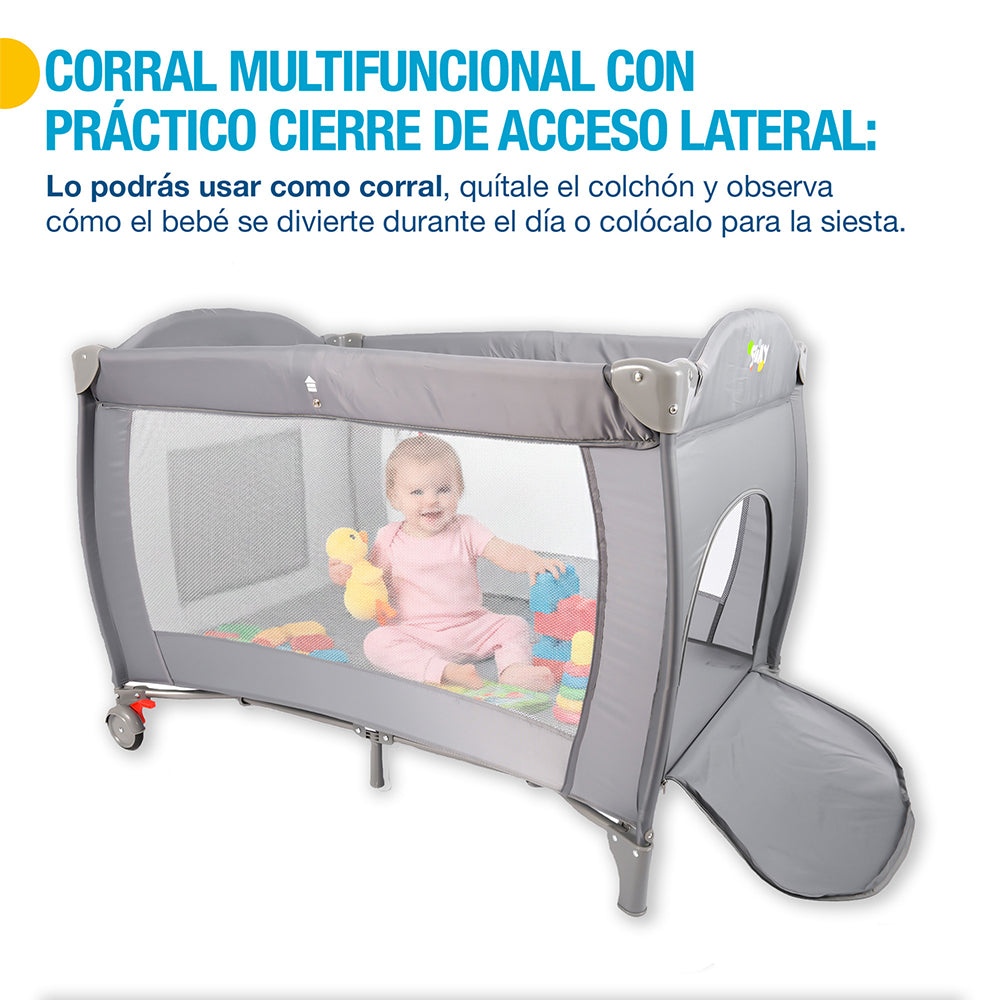 Cuna de Viaje 4 en 1 con Corral, Cambiador y Mosquitero Shimy — características destacadas