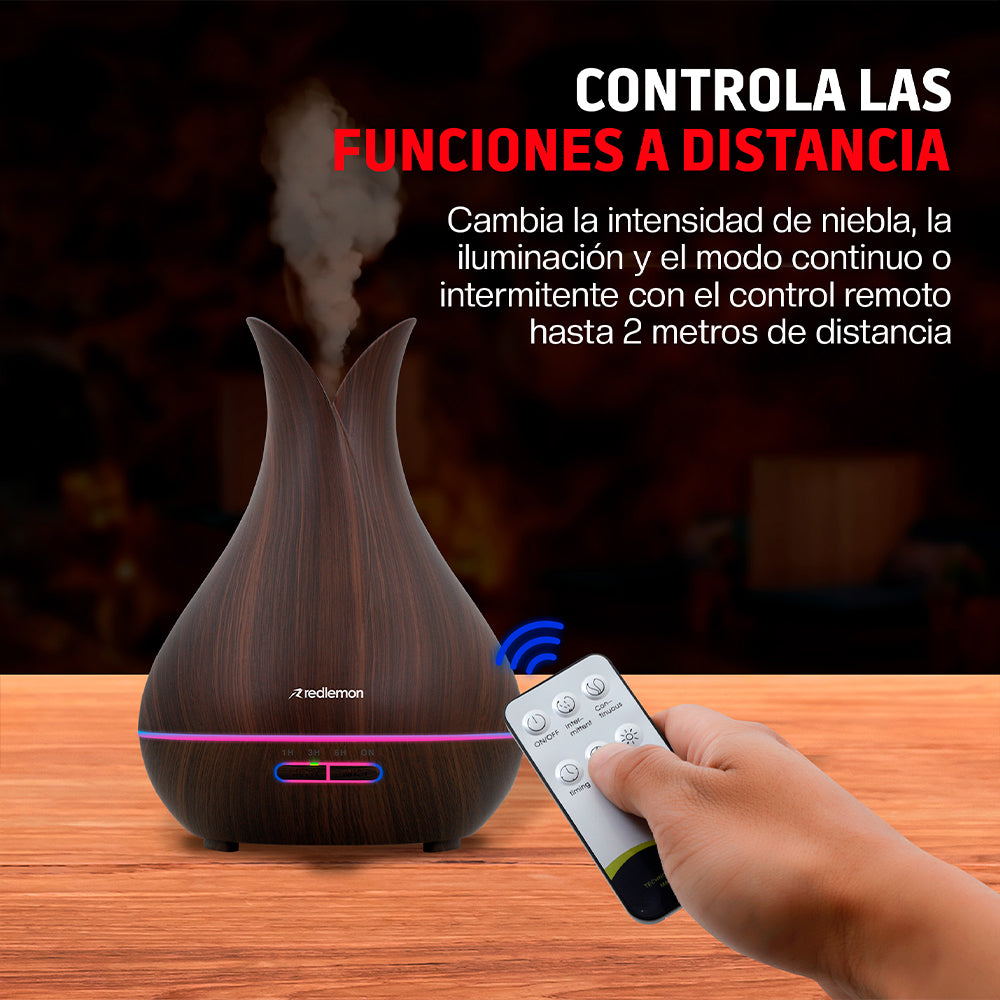 Humidificador y Difusor de Aceites Control Remoto Luz LED 400ml