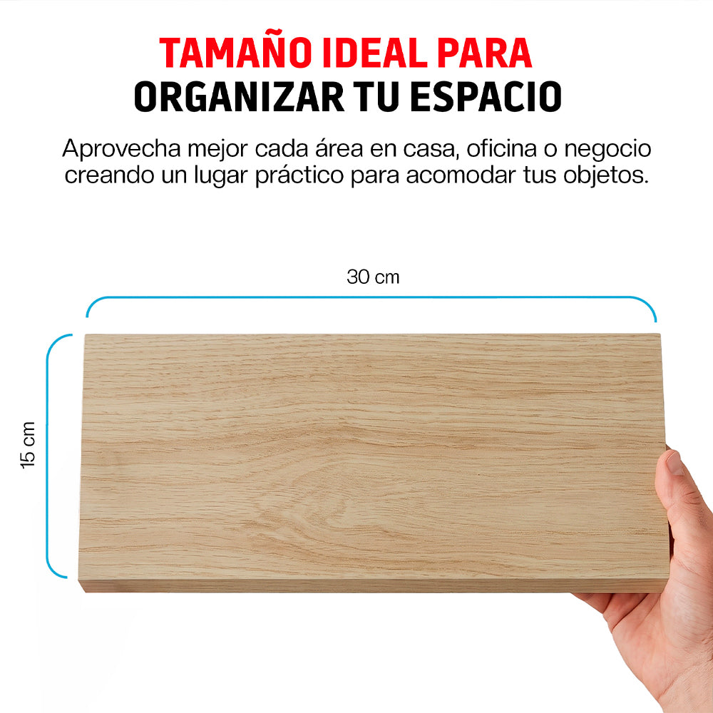 Set de 3 Repisas Flotantes de MDF de 30 x 15 cm
