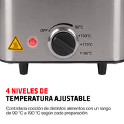 Freidora de Aceite Eléctrica 1.5 L Compacta, Canastilla Desmontable y Tapa con Ventana