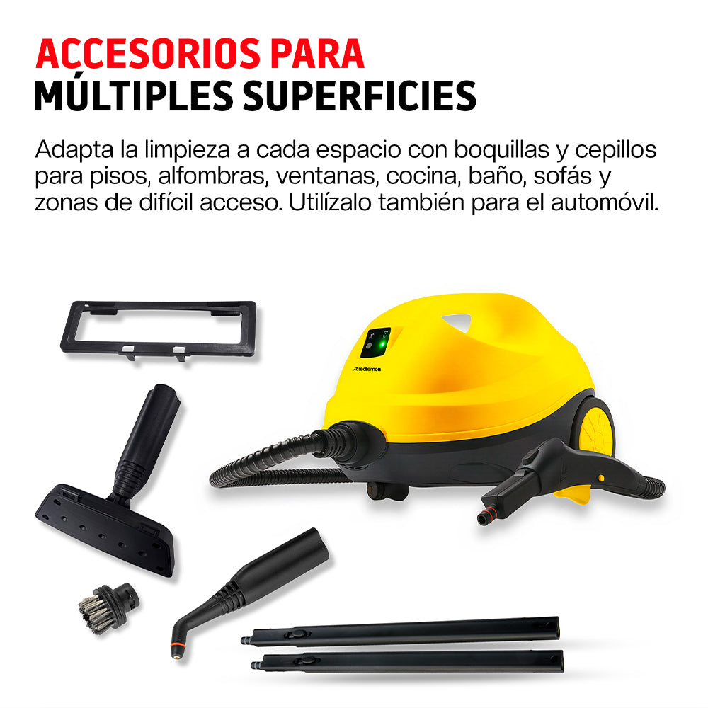 Limpiador de Vapor de Alta Presión de 1500 W, 4 Bar, 1.5 L con Accesorios