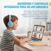 Audífonos para niños Bluetooth 5.4 con cable y microSD — características destacadas