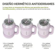 Termo de Acero Inoxidable 1.5 L con Popote y Asa HIKEO — vista adicional 35