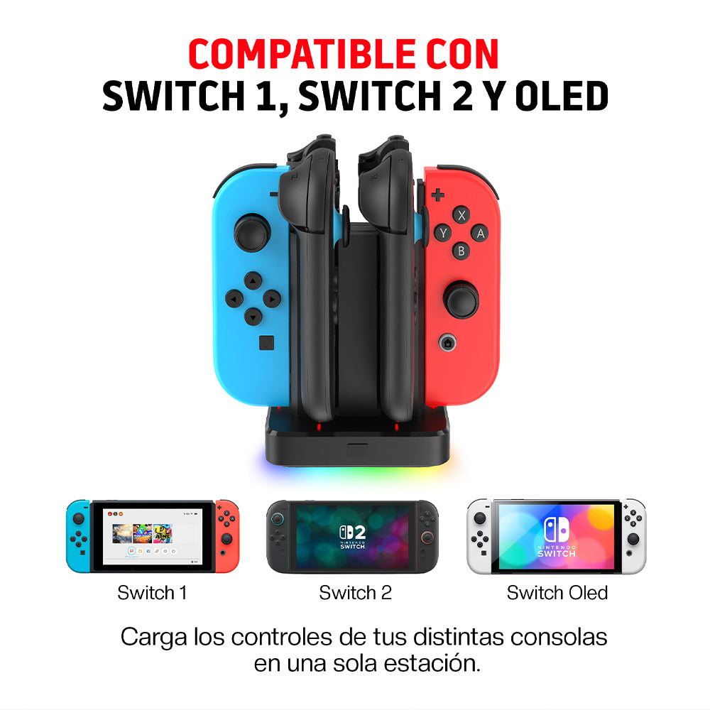Cargador para Controles Joy-Con de Nintendo Switch 1, 2 y OLED