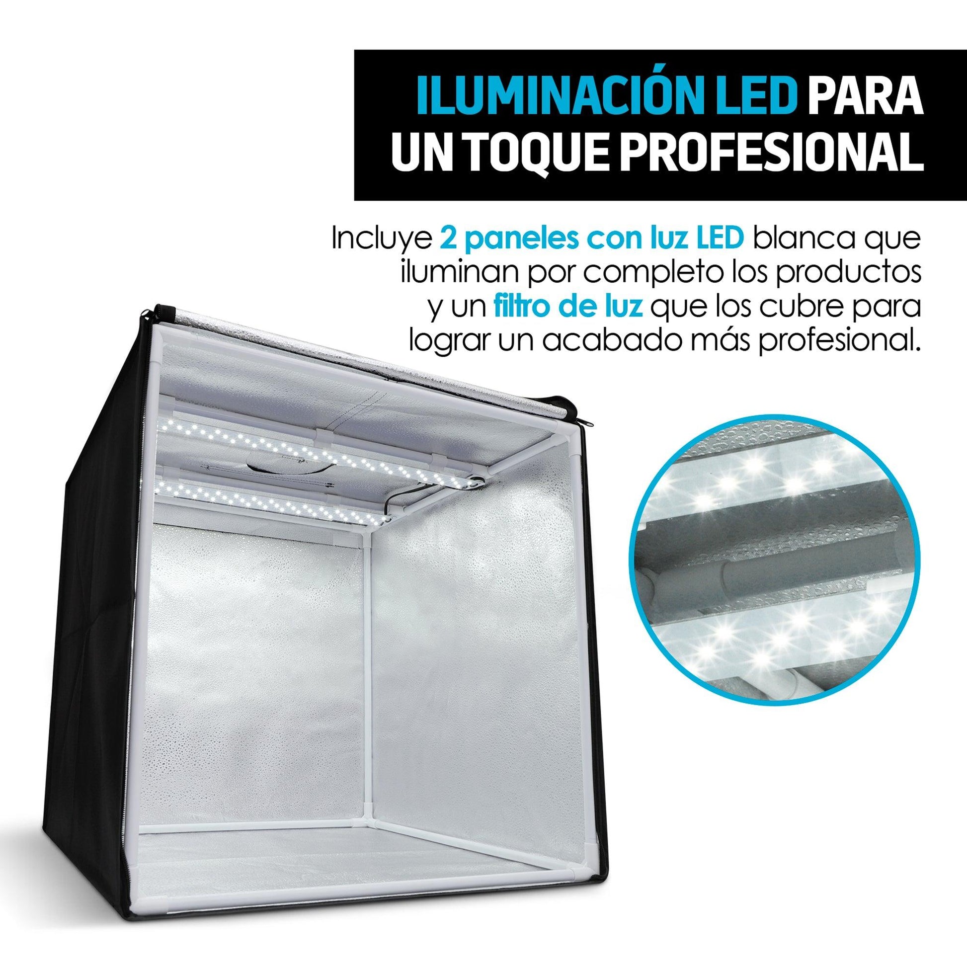 Caja de Luz para Fotografía Profesional Extra Grande (80x80 cms) - Redlemon