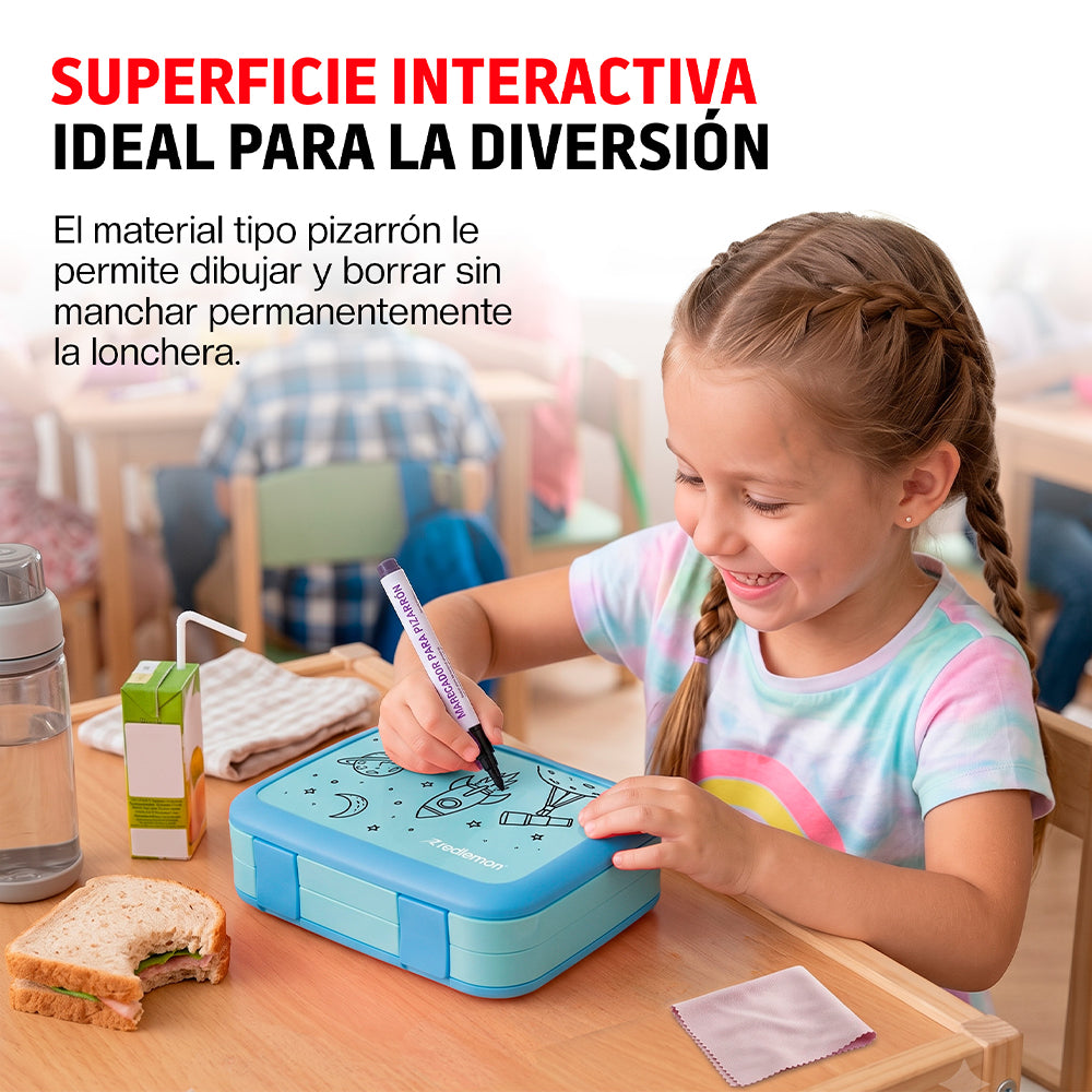 Lonchera Bento Box Infantil con 5 Divisiones y Cubierto