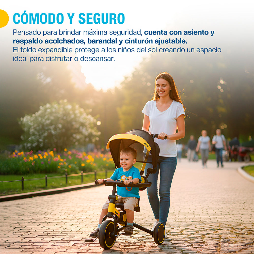 Triciclo Evolutivo 5 en 1 Plegable para Niños Shimy — características destacadas