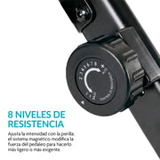 Bicicleta Estática con Respaldo, 8 Niveles de Resistencia, Monitor LCD y Asiento Ajustable