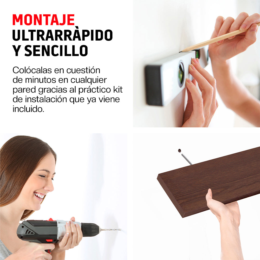 Repisas Flotantes Modernas de Madera 6 Pz Librero 30x15 cm