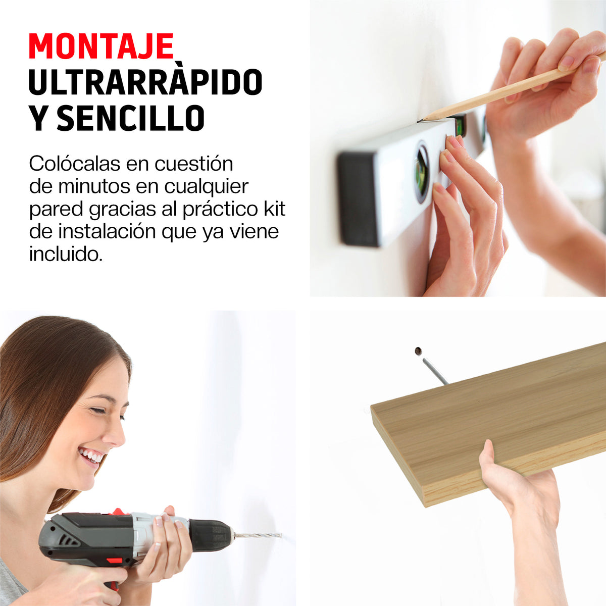 Repisas Flotantes Modernas de Madera 6 Pz Librero 30x15 cm