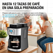 Cafetera Programable con Molino Integrado para 12 Tazas — detalle de diseño