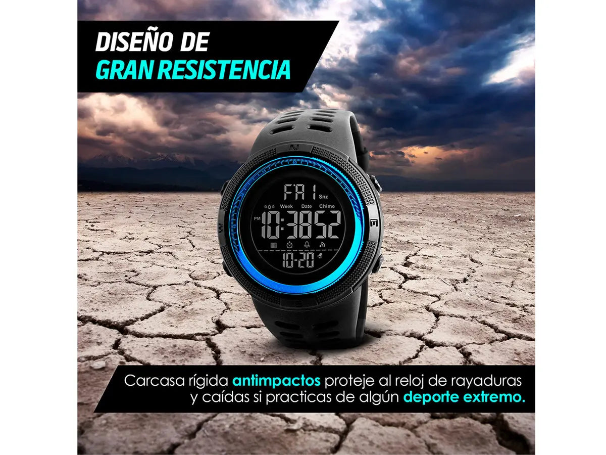 Reloj Deportivo Resistente Agua Digital, Alarma, Cronómetro 1251 Redlemon Technology México