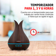 Humidificador y Difusor de Aceites Control Remoto Luz LED 400ml