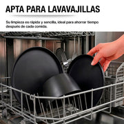 Vajilla Negra de Melamina Resistente a Caídas 12 Piezas para 4 Personas