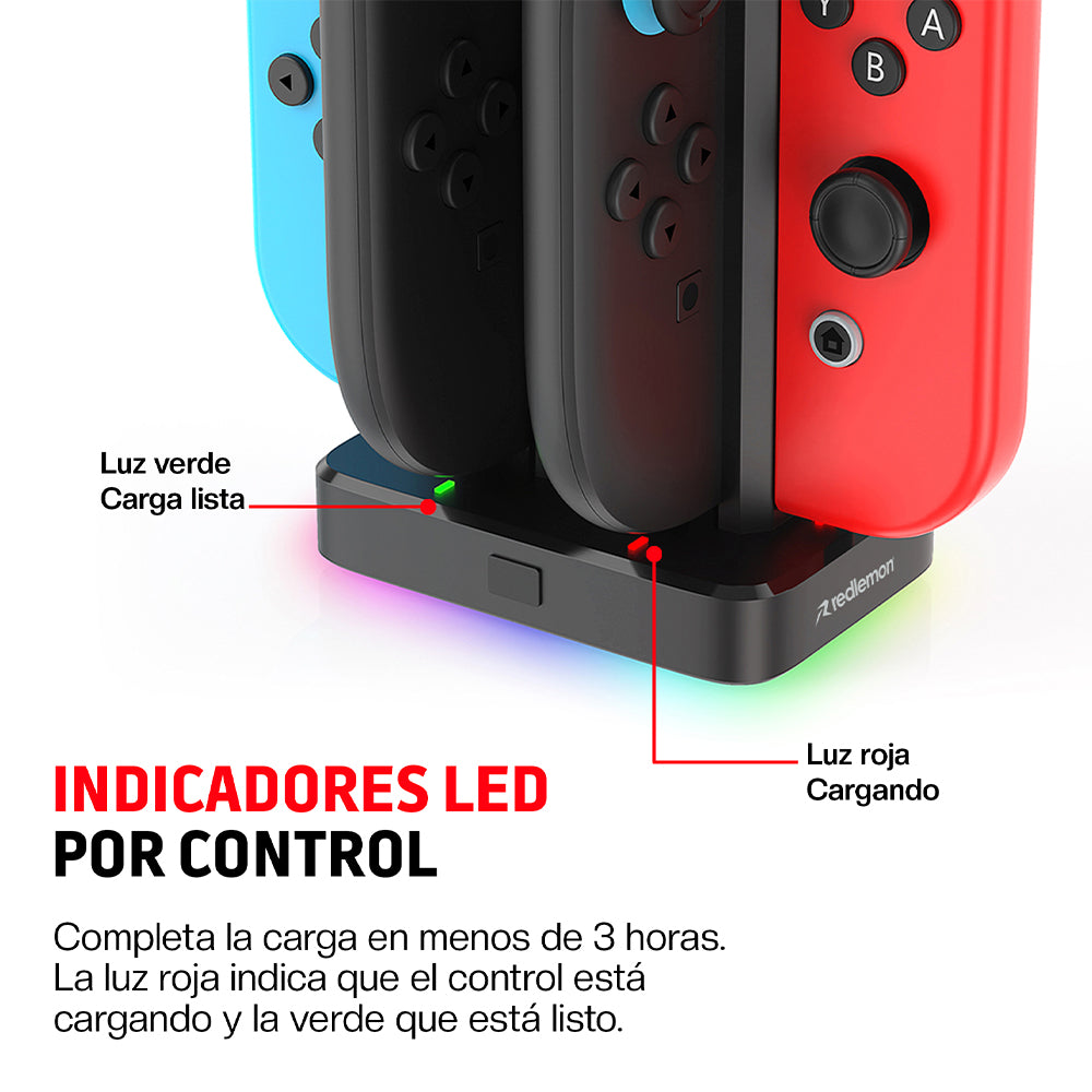 Cargador para Controles Joy-Con de Nintendo Switch 1, 2 y OLED