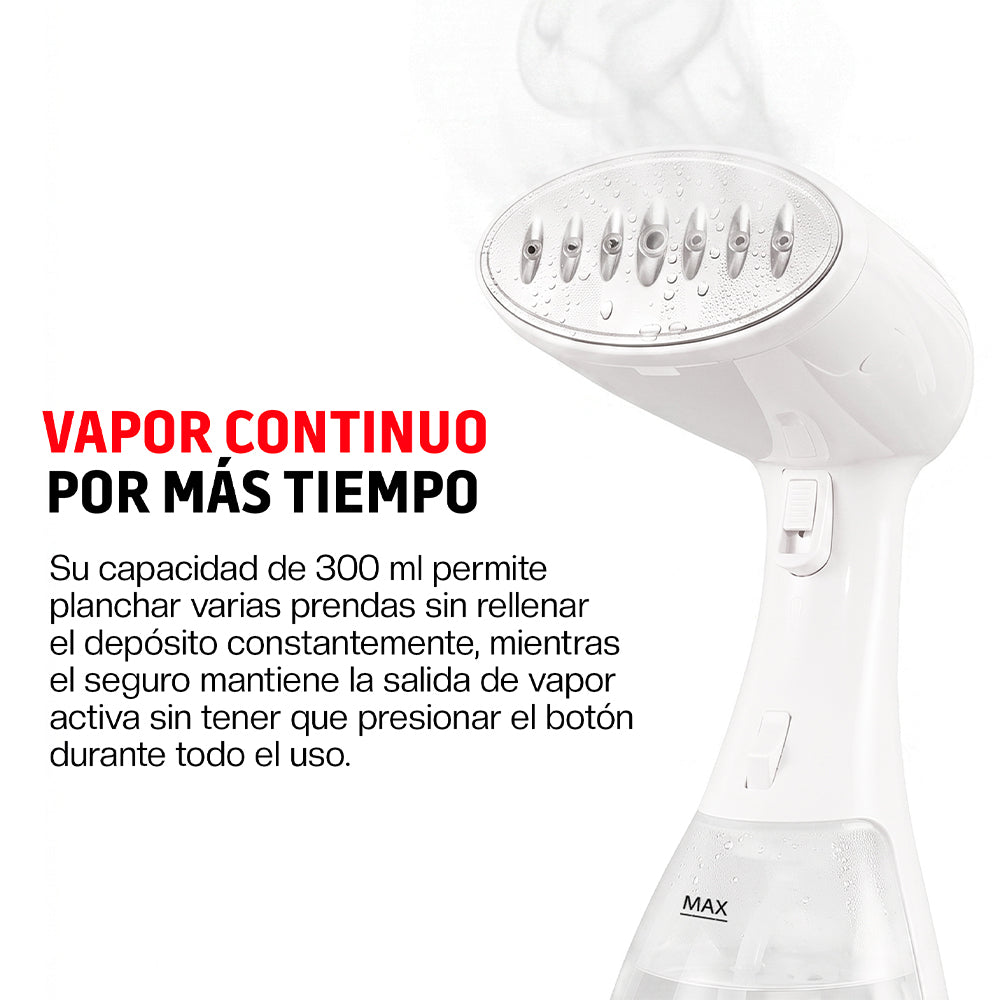 Plancha de Vapor Portátil para Ropa, Vertical y Horizontal, 1500 W, Depósito 300 ml