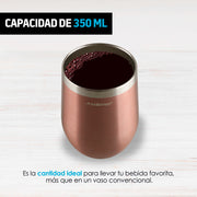 Vaso Térmico para Café y Vino Acero Inoxidable 2 Piezas Redlemon Technology México