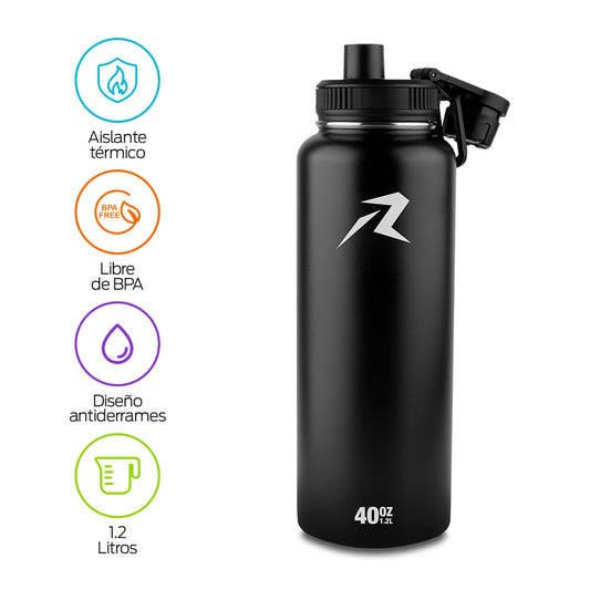Termo de Acero Inoxidable con Aislamiento Térmico para Agua Fría o Caliente, de 40 Onzas (1.2 L)