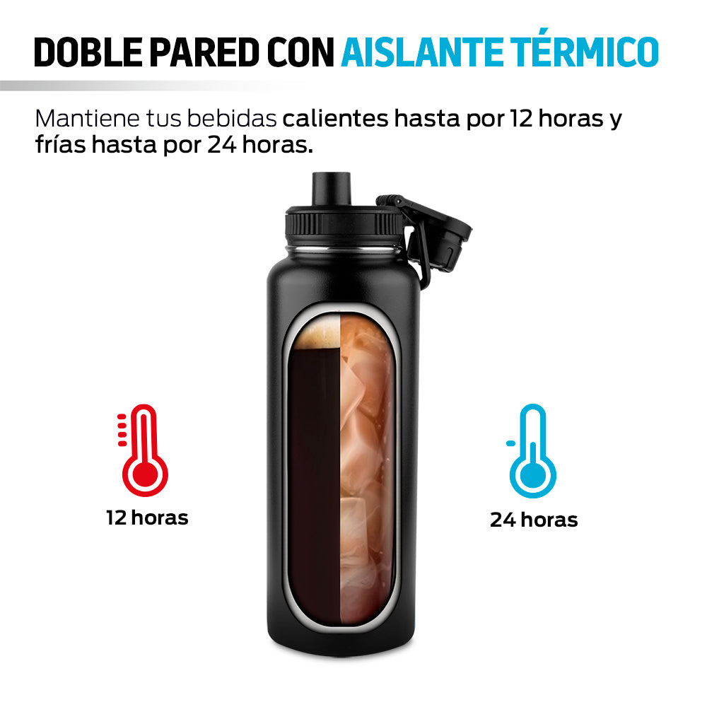 Termo de Acero Inoxidable de 1.2 L con Doble Pared — características destacadas