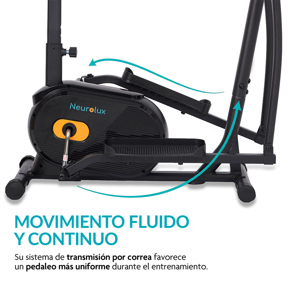 Bicicleta Elíptica 2 en 1 con 8 Niveles de Resistencia, Monitor LCD para Gimnasio en Casa