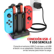 Cargador para Controles Joy-Con de Nintendo Switch 1, 2 y OLED