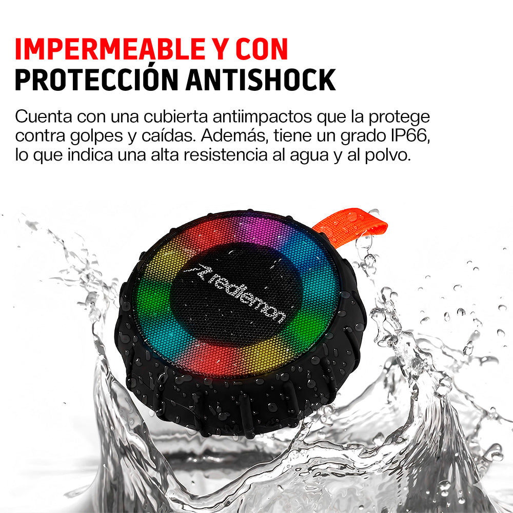 Bocina Bluetooth 5.0 Portátil IP66 de 3 W — funciones y uso