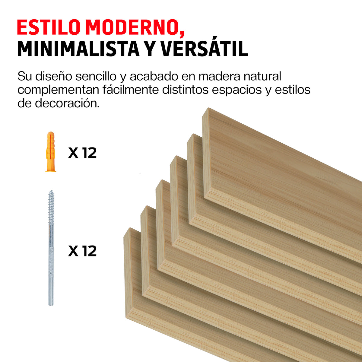 Repisas Flotantes Modernas de Madera 6 Pz Librero 30x15 cm
