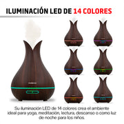 Humidificador y Difusor de Aceites Control Remoto Luz LED 400ml