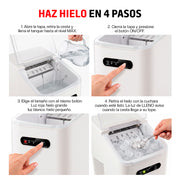 Máquina de Hielo, Fabrica 8 Cubos en 8 Minutos y 10 kg en 24 h