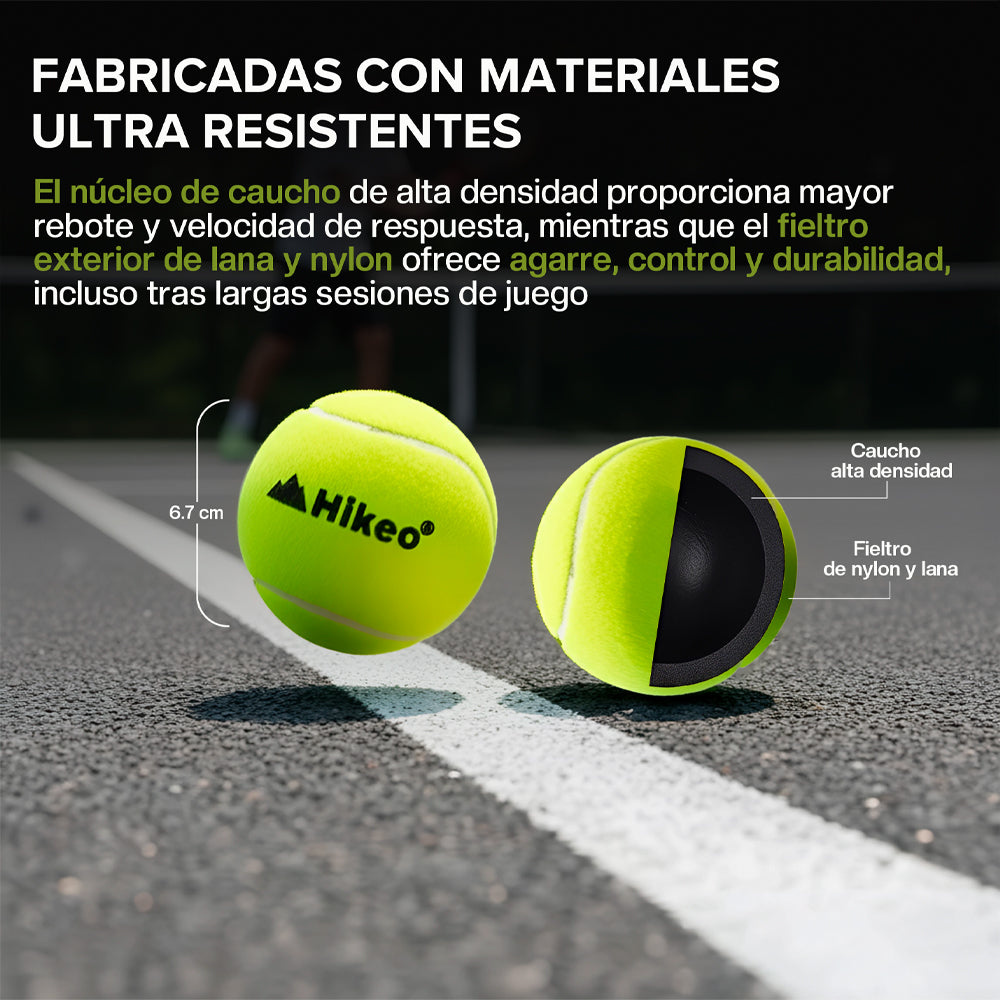 Set de 9 pelotas de pádel presurizadas en 3 tubos — funciones y uso