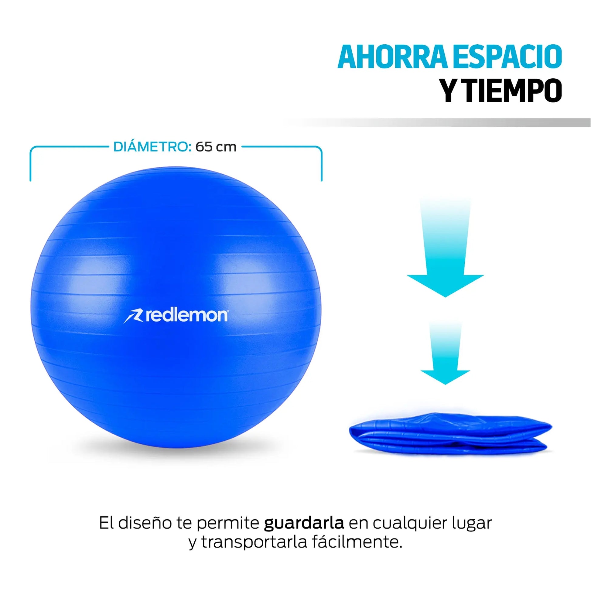 Pelota Pilates Yoga Fitness 65 Cm Con Bomba de Aire Redlemon Technology México